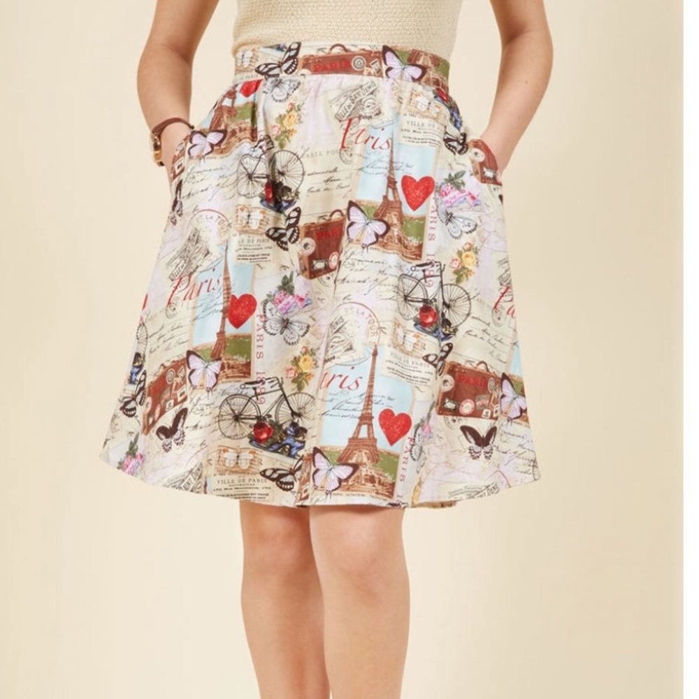 Paris retro circle skirt